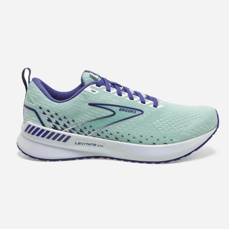 Tenis Brooks Levitate Gts 5 Springy - Zapatillas Para Correr En Asfalto Mujer - Turquesa / Azul Mari